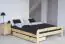 Lit futon / lit en bois de pin massif naturel A11, avec sommier à lattes - dimension 160 x 200 cm