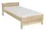 Lit simple / lit d'appoint en bois de pin massif, naturel 80, avec sommier à lattes - dimension 120 x 200 cm