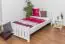 Lit simple / lit d'appoint en bois de pin massif, verni blanc 66, sommier à lattes inclus - Dimensions 100 x 200 cm