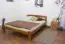 Lit simple/lit d'appoint en pin massif, chêne massif A5, sommier à lattes inclus - Dimensions 140 x 200 cm