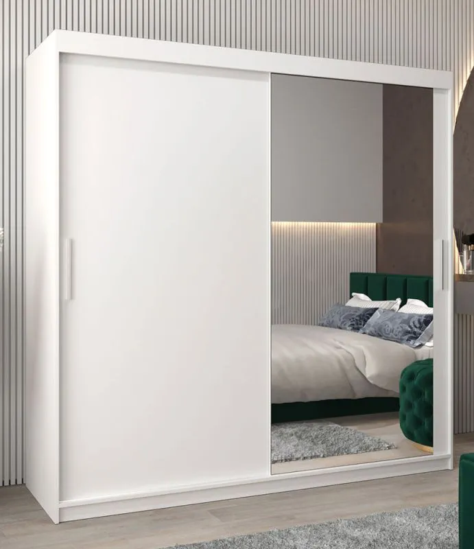 200 cm de large Armoire avec 10 casiers et 2 portes | Couleur: Blanc Abbildung