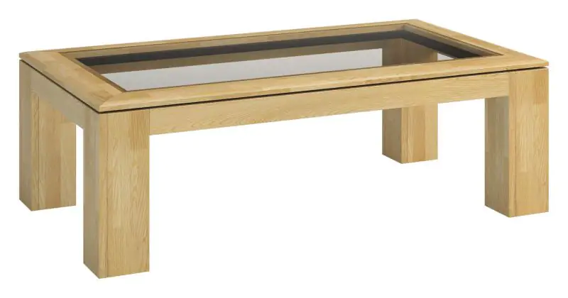 Table basse "Lipik" 63, chêne massif - Dimensions : 48 x 120 x 70 cm (H x L x P)