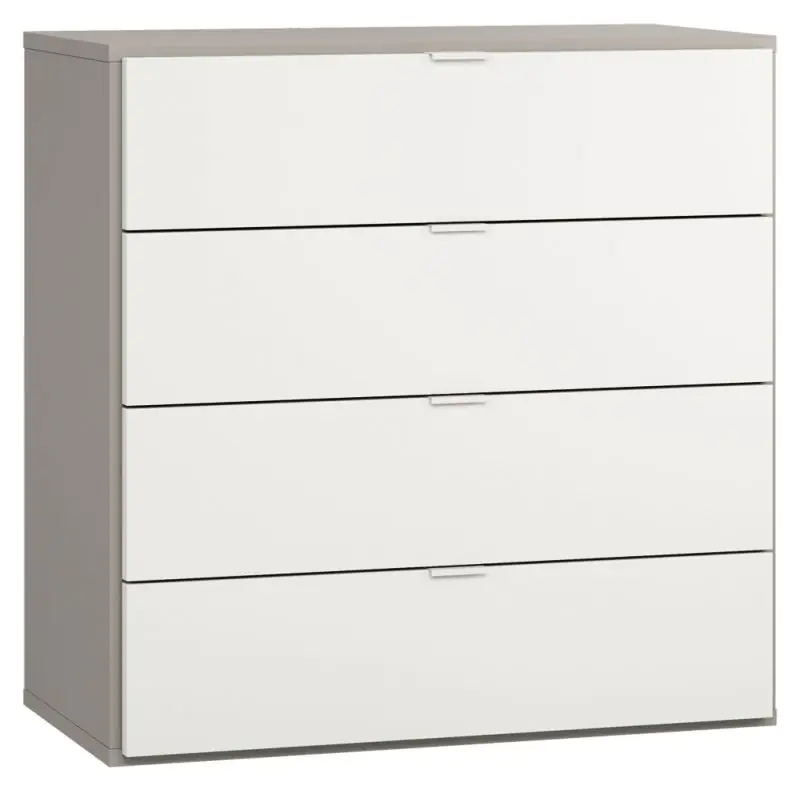 Commode Bellaco 11, couleur : gris / blanc - Dimensions : 92 x 90 x 47 cm (h x l x p)