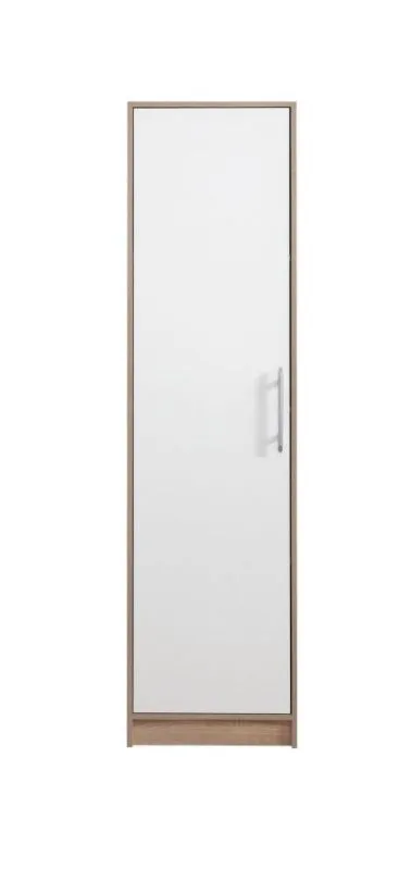 Chambre à coucher - Armoire étroite, Couleur: Blanc / Chêne - Dimensions: 190 x 50 x 56 cm (H x L x P) Abbildung