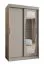 Armoire penderie coulissante Musala 08 | 1,2 m large | Finition cachemire | 1 porte miroir | 5 compartiments | 2 tringles | Rails aluminium