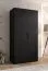 Armoire à portes battantes / Penderie / 1 mètre de large / ABS protection des bords / Poignées : Noir / Couleur : Noir / Dimensions : 100 x 52 x 202 cm / Pour chambre à coucher