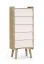 Commode pour chambre de bébé / Couleur : Beige / Chêne Cremona / 5 tiroirs / Dimensions : 50 x 39 x 127,5 cm / Chants ABS / Fonction Push-to-open / Chambre d'enfant