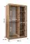 Armoire à portes coulissantes Lagginhorn 06 | 1,2 m | Blanc | Porte miroir | 5 compartiments | 2 tringles