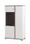 Vitrine 2 portes élégante | Chêne Flagstaff & Blanc brillant | 6 compartiments | 143 x 78,5 x 40 cm | Finition premium
