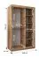 Armoire penderie coulissante Musala 08 | 1,2 m large | Finition cachemire | 1 porte miroir | 5 compartiments | 2 tringles | Rails aluminium