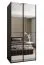 Penderie / Armoire à portes coulissantes / 2 portes coulissantes / ABS protection des bords / 245,5 x 110 x 64 cm / 6 compartiments / 2 tringles à vêtements / Couleur : Noir /Soft-Close
