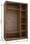 Penderie / Armoire à portes coulissantes / 6 compartiments / 245,5 x 150 x 64 cm / 2 portes coulissantes / 2 tringles à vêtements / 6 étagères / Couleur : Noir / Soft-Close