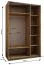 Penderie / Armoire à portes coulissantes / Couleur : Cachemire / 245,5 x 150 x 64 cm / 2 tringles à vêtements / 2 portes coulissantes / Soft-Close / Miroir / 6 compartiments