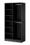 Armoire Bainton 02 noire | 200 x 101 x 51 cm | 6 compartiments | 2 tringles | Design élégant