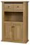 Vitrine bois chêne Matam 08 | 2 portes, 2 tiroirs | 130 x 85 x 40 cm