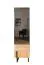 Armoire Slatina 48 | Chêne/Noir | 203 x 56 x 63 cm | Teilmassiv, Design moderne, Fonction push-to-open