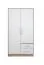 Armoire à portes battantes / armoire Hannut 08, couleur : blanc / chêne - Dimensions : 190 x 100 x 56 cm (H x L x P)