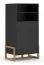 Commode contemporaine noire et hêtre | 116 x 63 x 42 cm | Rangement optimisé | Kustanai 03