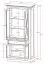 Vitrine Gimone 02 en pin finlandais | Blanc & Tabac | 200 x 95 x 41 cm | 2 portes vitrées | Élégance et rangement