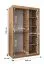 120 cm de large Armoire à portes coulissantes avec 2 portes | 5 casiers | 2 tringles à vêtements | Couleur: Blanc / Noir Abbildung