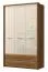 137 cm de large Armoire avec 3 portes, 2 casiers et 2 tiroirs | Couleur: Beige | Profondeur: 56 cm Abbildung