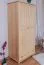 Armoire | 2 portes battantes | 1 tiroir | 4 casiers | avec tringle à vêtements | 92 cm de large | Bois massif | Couleur: Naturel Abbildung