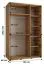 Armoire Mina | Portes miroir coulissantes | Blanc et chêne | Grand espace de rangement | 235,2 x 150 x 60 cm