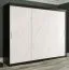 Armoire élégante avec suffisamment d'espace de rangement Etna 46, Couleur : Noir mat / Marbre blanc - Dimensions : 200 x 250 x 62 cm (h x l x p), avec motif de marbre moderne 