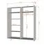 Armoire penderie avec portes coulissantes et miroir | 218 x 183 x 61 cm | Blanc / Gris | Cuillin 03 | 2 portes | 6 compartiments | Grand volume