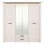 Armoire à portes battantes avec miroirs Zemun 07 | 2 tiroirs | Chêne gris & blanc | 206,5 x 199 x 55,5 cm