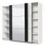 Armoire moderne Sizila 01 | 2 penderies | 10 compartiments | miroir | blanc/noir | 210 x 217 x 62,5 cm