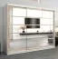 Armoire penderie portes coulissantes avec miroir | Blanc mat & Chêne Sonoma | 200 x 250 x 62 cm