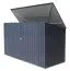 Cache poubelle / cabane à outils en métal, Dimensions : 235 x 100 x 131 cm (L x l x h), couleur : anthracite