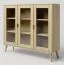 Vitrine en pin massif naturel Aurornis 15 | 125 x 142 x 40 cm | Design moderne et grande capacité