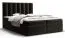 Lit Boxspring moderne avec espace de rangement Pirin 07, Couleur : Noir - Surface de couchage : 160 x 200 cm (l x L)