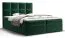 Grand lit boxspring avec tissu velours doux Pirin 58, Couleur : Vert - Surface de couchage : 180 x 200 cm (l x L)