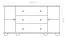 Commode en bois de pin massif blanc Junco 169 | 3 tiroirs & 4 compartiments | 78 x 140 x 47 cm