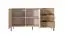 Commode au design moderne Fouchana 02, couleur : Beige / Chêne Viking - Dimensions : 81 x 153 x 39,5 cm (H x L x P), avec trois tiroirs