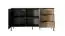 Commode avec système Soft-Close Fouchana 09, Couleur : Noir / Chêne artisan - Dimensions : 81 x 153 x 39,5 cm (h x l x p), avec trois tiroirs