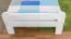 Lit pour enfants / lit pour jeunes en bois de pin massif laqué blanc A11, avec sommier à lattes - dimension 90 x 200 cm