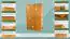 Armoire en pin massif, couleur aulne 016 - Dimensions 190 x 120 x 60 cm (H x L x P)