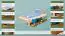 Tiroir pour lit - bois de pin massif, couleur chêne 002 - Dimensions 17 x 150 x 57 cm (H x L x P)