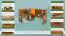 Banc d'angle en pin massif, couleur chêne Rusikal Junco 243 - Dimensions : 84 x 110 x 152 cm (H x L x P)