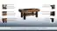 Table de salle à manger "Postira" 23, réglable en hauteur, couleur : noyer / noir, partiellement massif - Dimensions : 52 - 76 x 120 - 160 x 70 cm (H x L x P)