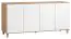 Commode Arbolita 08, couleur : chêne / blanc - Dimensions : 78 x 160 x 47 cm (H x L x P)