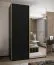 Penderie / Armoire à portes coulissantes / 2 tringles à vêtements / 245,5 x 180 x 64 cm / Miroir / 11 compartiments / Soft-Close / 2 portes coulissantes / Couleur : Noir