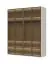 Armoire moderne à quatre portes vitrées Neiafu 11, avec éclairage intérieur, couleur : cachemire, système de fermeture en douceur, dimensions : 224 x 182 x 56 cm