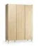 Penderie / Armoire à portes battantes / Couleur : chêne / 3 portes / incl. éclairage LED / Dimensions : 140 x 60 x 204 cm / Fonction Soft-Close / 2 tiroirs