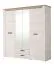 Armoire à portes battantes avec miroirs Zemun 07 | 2 tiroirs | Chêne gris & blanc | 206,5 x 199 x 55,5 cm