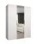 Armoire penderie Korab 71 blanc | 2 compartiments | 2 tringles | 1,5 m large | poignées dorées | miroir | portes battantes | Soft-Close